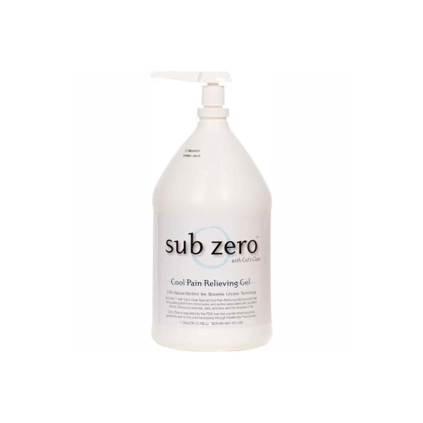 Sub Zero Cat's Claw Cold Pain Relief Gel, 1 Gallon Bottle, Case of 4